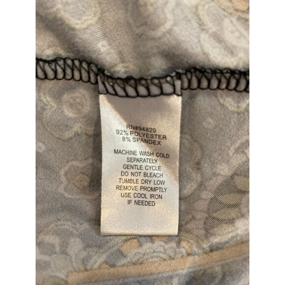 Derek Heart Dress Navy Blue Pattern Paisley Size  Small Long Sleeve 8% Spandex - Picture 9 of 11